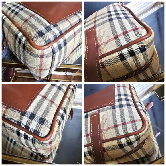 Authentic Burberry Haymarket check bag Brown - Picture 9 of 13